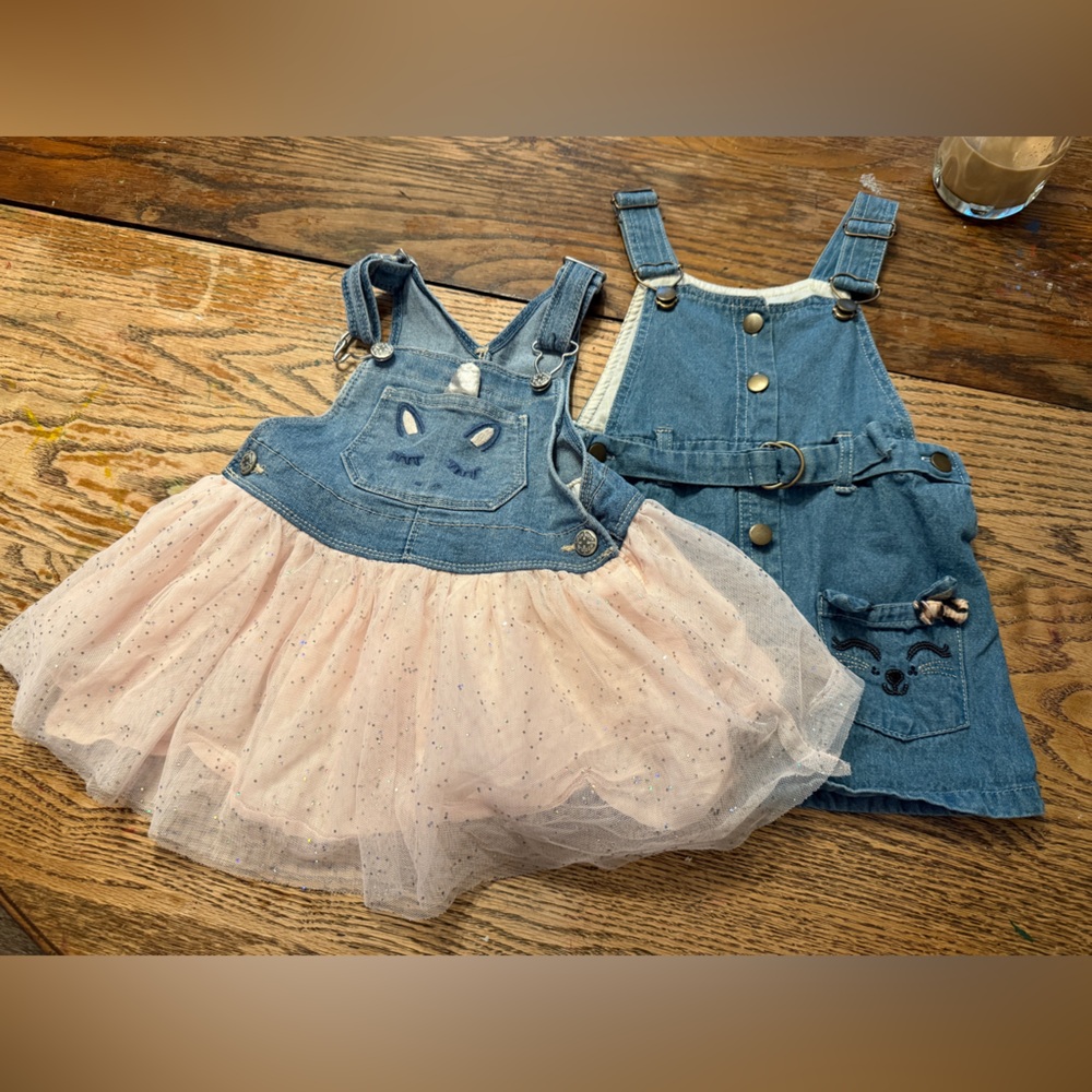 Two 2T overall dresses!
